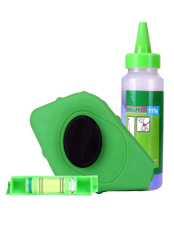 Wulf Automatic Chalk Line Reel with Marker Pencil | Self-Retracting Chalk Line Tool for Masonry, Carpentry & Construction | Brick Layer & Carpenter Leveling Tool | Durable Chalk Reel Kit - Image 1